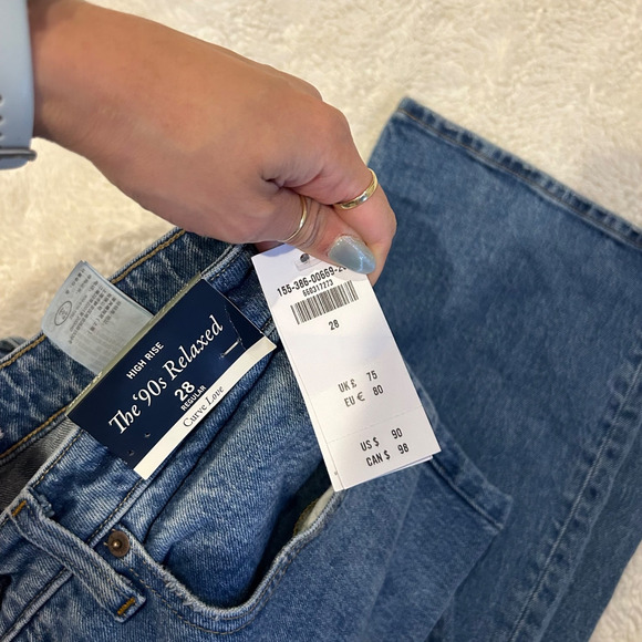 NWT Abercrombie & Fitch Women's Denim size 28 90s Relaxed High Rise Curve Love - Picture 4 of 7